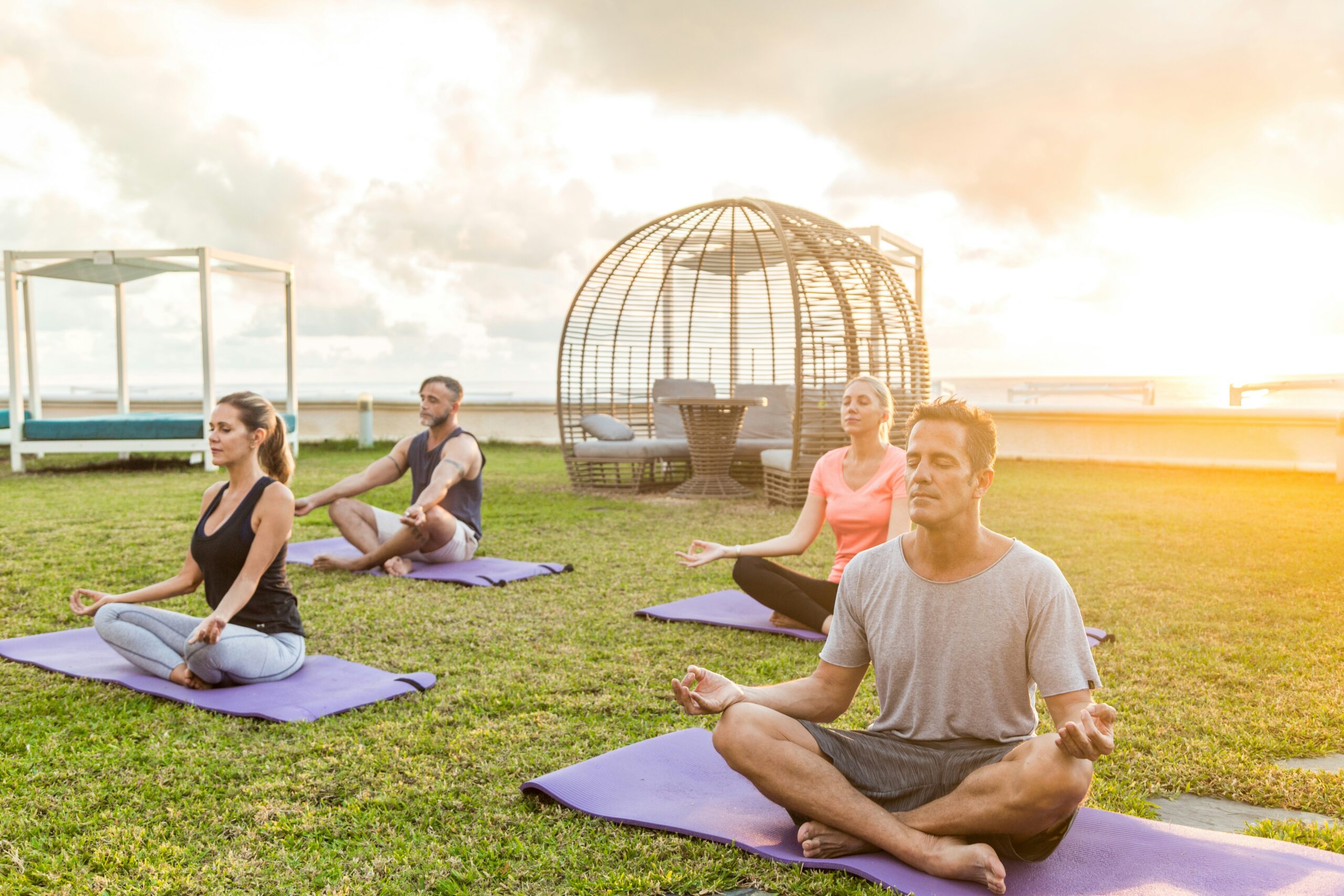 Easy Pose Sukhasana to Relieve Stress